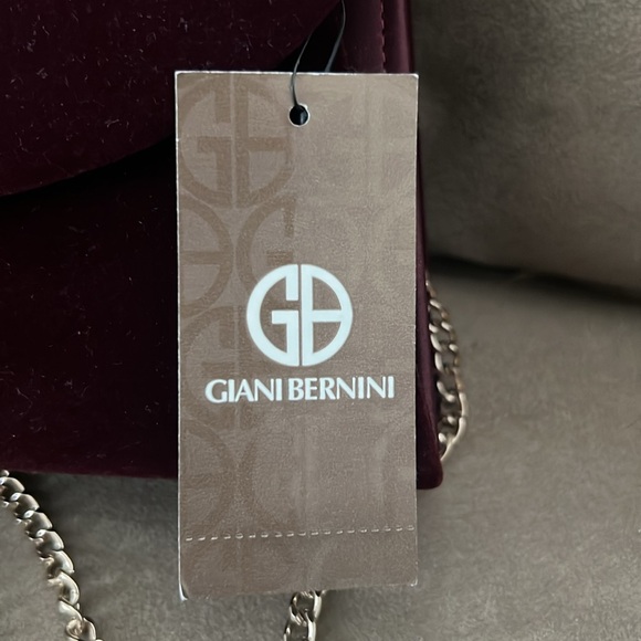 Gianni Bernini party clutch velvet bag with long shoulder bag chain. - Picture 4 of 6